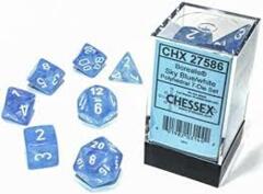 Borealis Sky Blue/white Luminary Polyhedral 7-Dice Set chx27586